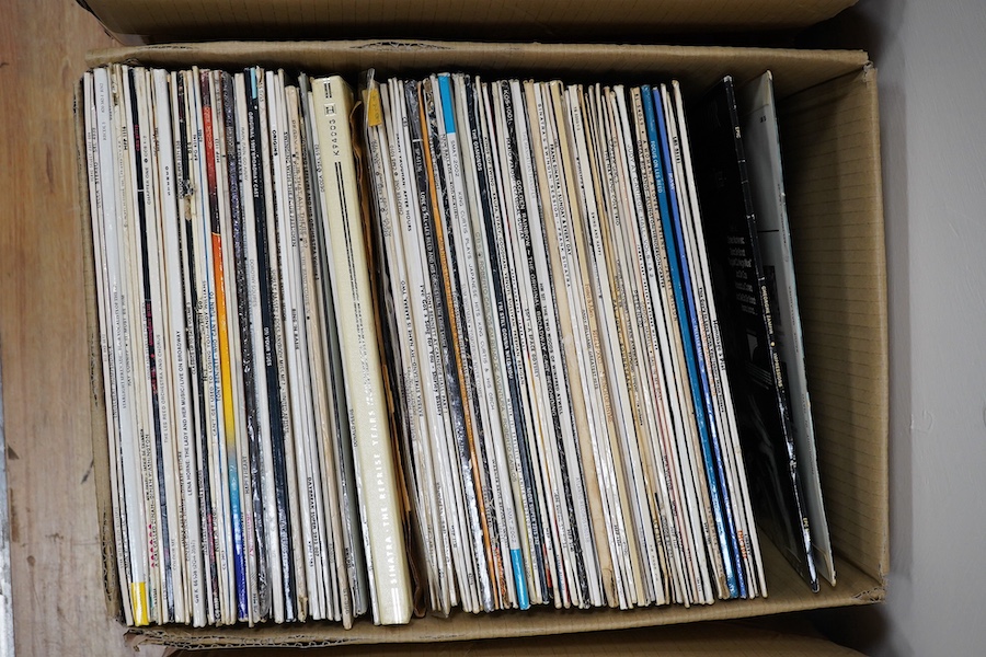 A large collection of LPs and CD box sets, artists include; Frank Sinatra, Tony Bennett, Pavarotti, Tom Jones, Donald Pears, Peggy Lee, Neil Sedaka, Shirley Bassey, Diana Washington, Barbra Streisand, etc. Condition - fa